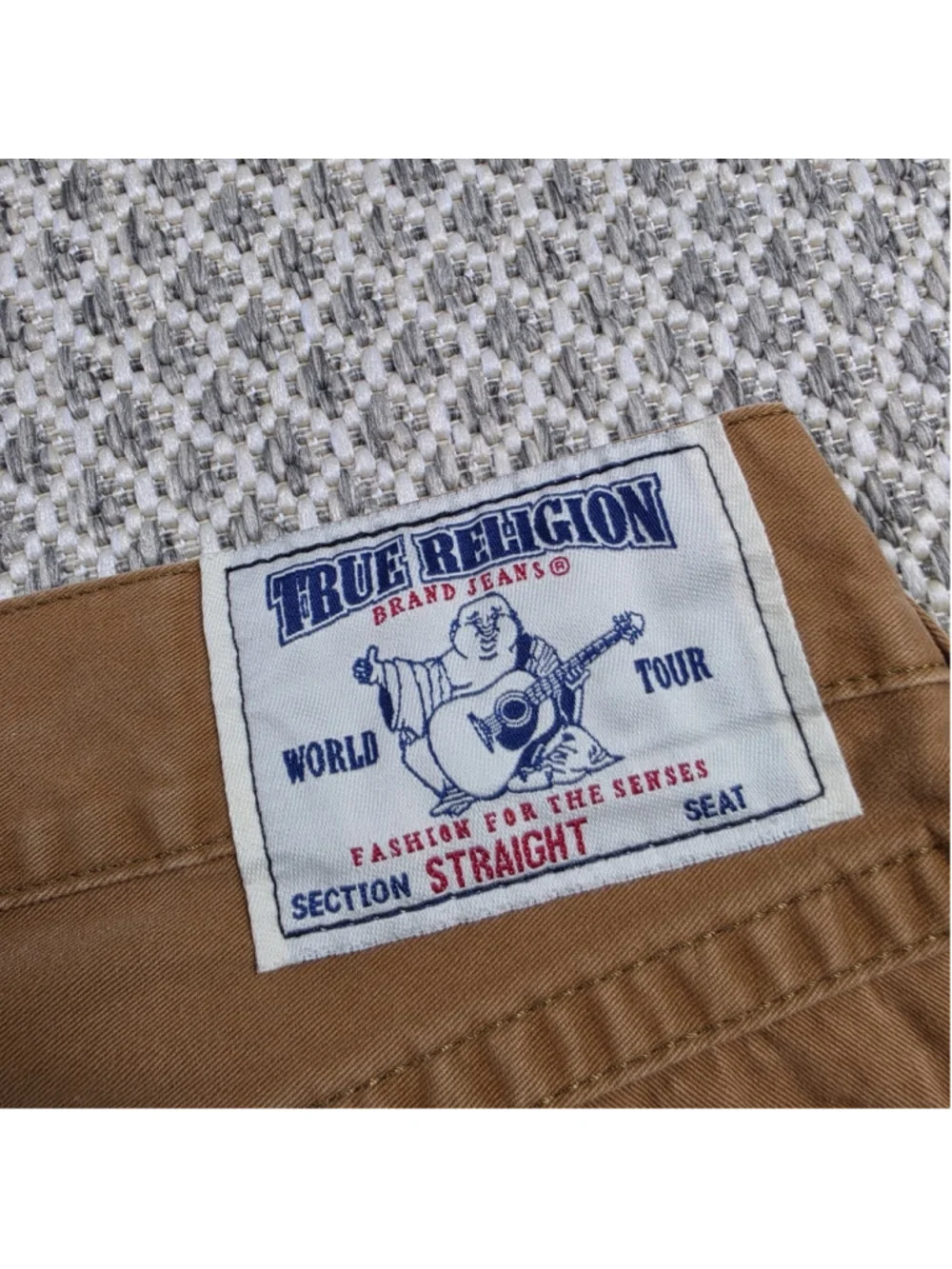 True Religion Section Straight Jeans Mens 31 Brown Tan Cotton Casual Y2K